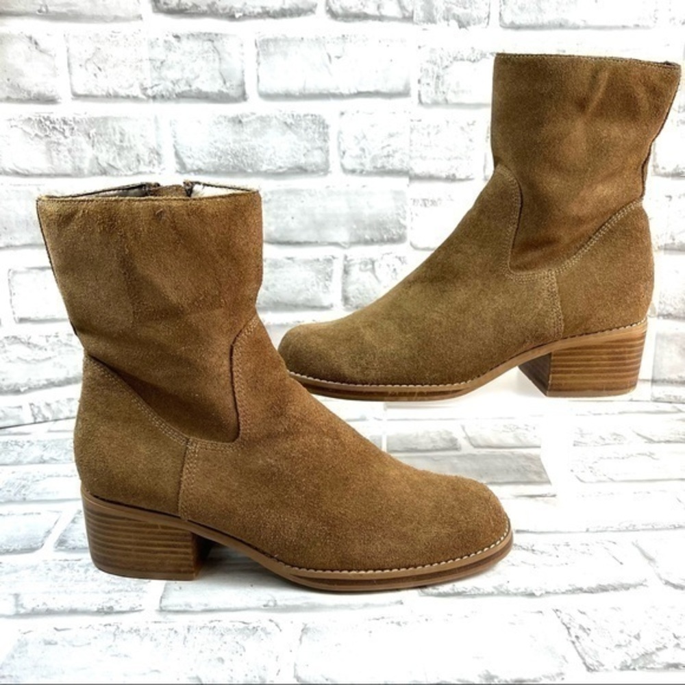 Candie's Women’s Size 8.5 Tan Platforms Suede Ankle Boots Y2K 90s Vintage